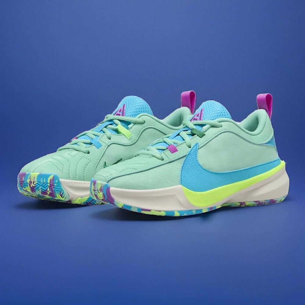 Nike Zoom Freak 5 (GS)5Y Basketball Shoes Emerald Rise/Blue Lighting DZ4486 300